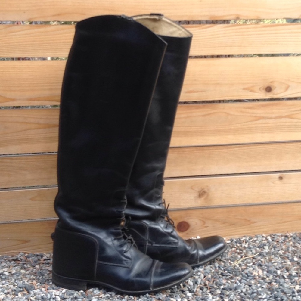 Vintage knee-high black riding boots